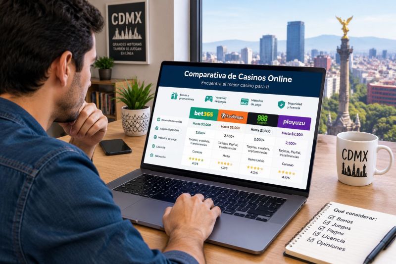 ¿Qué debes revisar en una comparativa de casinos online en México?