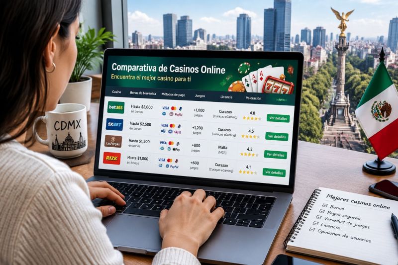 ¿Qué debes revisar en una comparativa de casinos online en México?